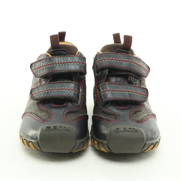 Geox Kids All Leather Sneaker Hook & Loop Baby & Walker Size US5.5 EUR21 Brown - Picture 6 of 16